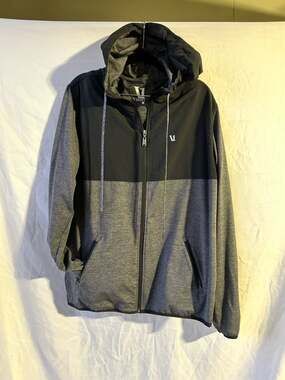Vuori Men's Elements Zip Workout Hoodie Heather Charcoal Black Size L